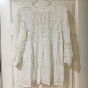 Anthropologie white peasant top